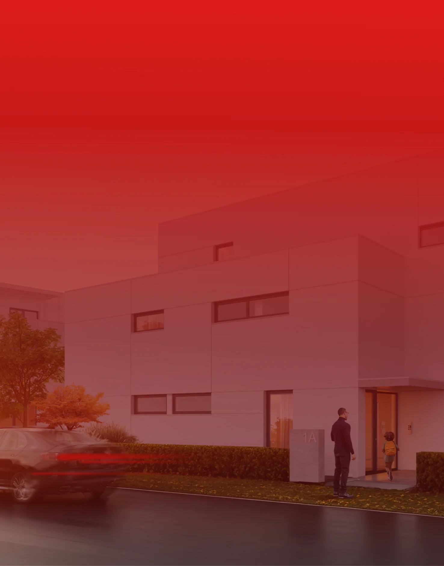 Banner mobil rodinný dom červený overlay